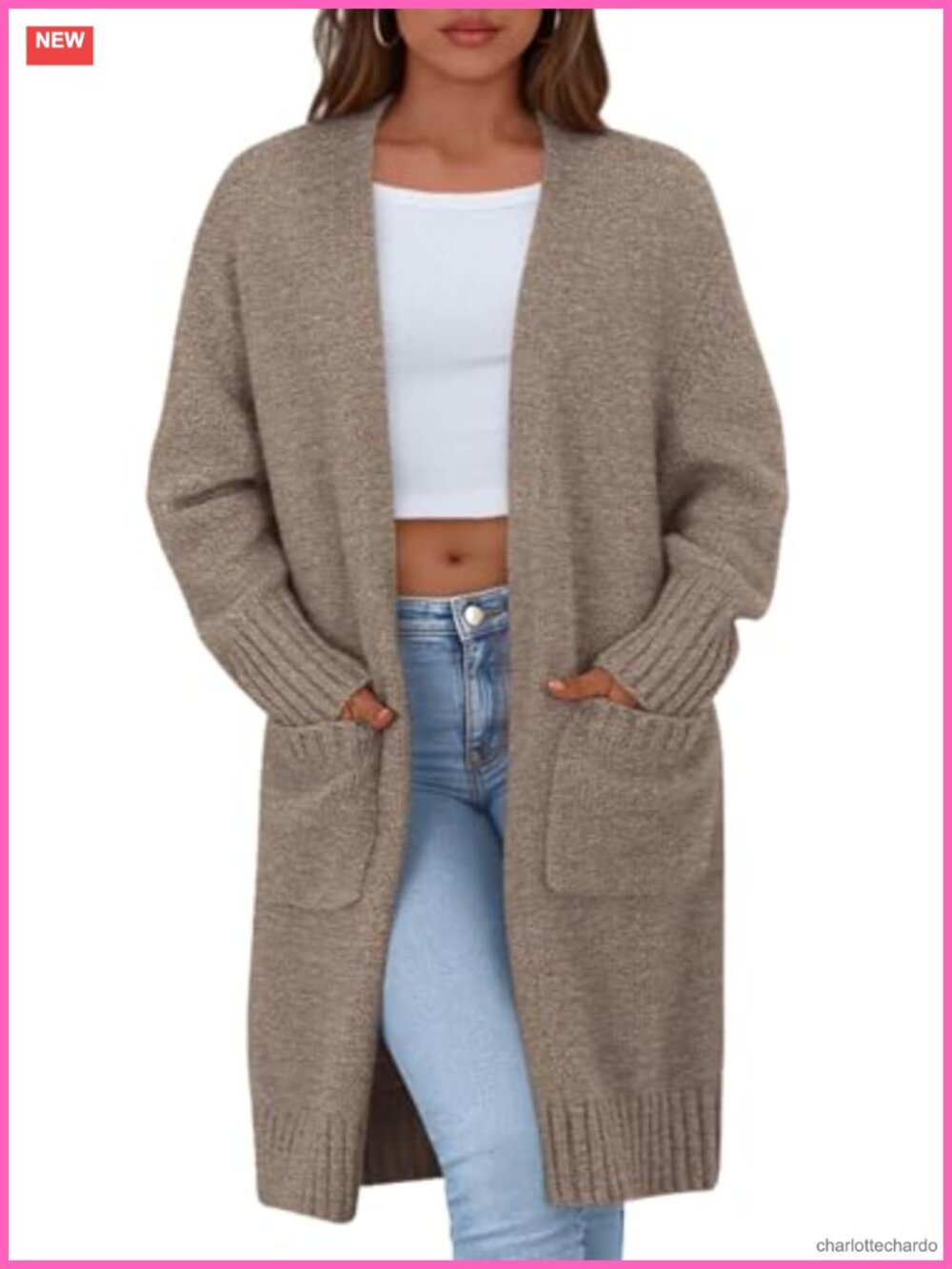 Open Front Long Sleeve Oversized Cardigan Sweater Women